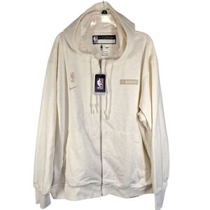 Nike Standard Issue Mens 2XL Sweatshirt Dri-Fit‎ Hoodie NBA Rockets Houston Tan